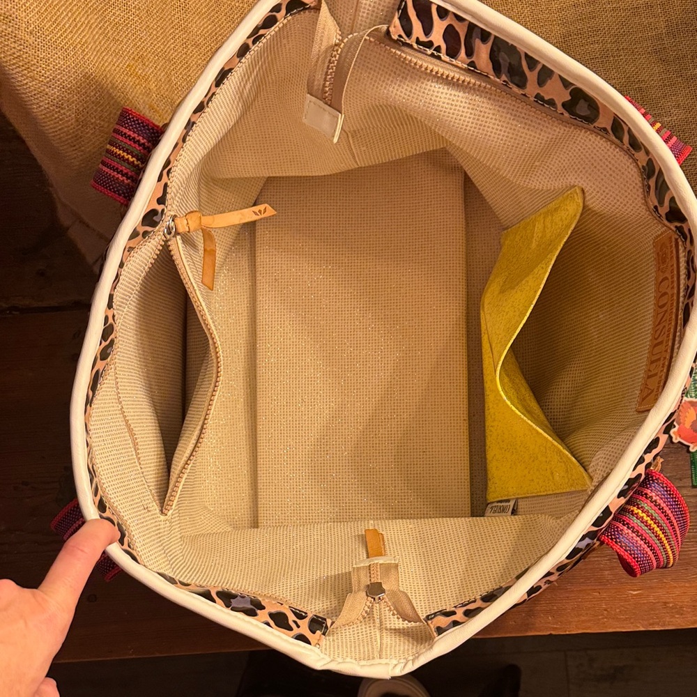 Consuela Zipper Tote Bag with Multicolor Straps - Picture 3 of 4